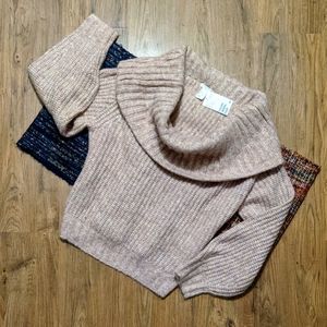 H&M Oversized Off The Shoulder Sweater (multi colored) Brand New With Tags